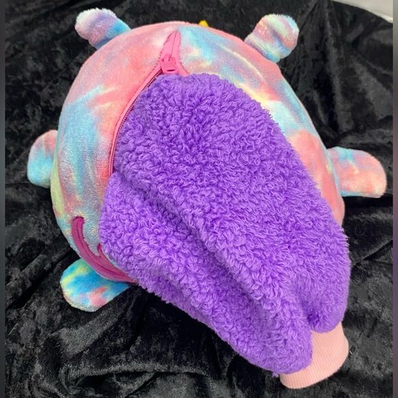 Huggle Pets Rainbow Unicorn Animal Hoodie Plush Girls Pullover Purple OSFM Kids - Picture 11 of 15